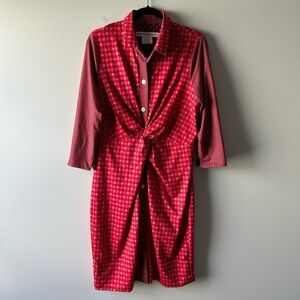 Gretchen Scott red printed twist front dress
